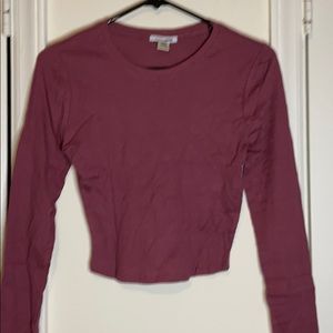 Mauve Ribbed Crop Top L